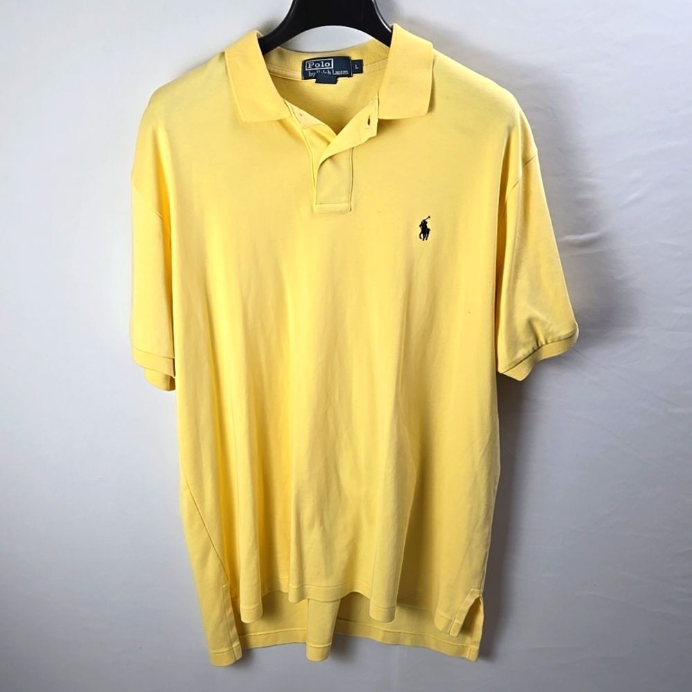 Polo By Ralph Lauren Mens Short Sleeve Yellow Cotton Polo Sz L